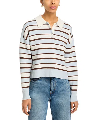 525 America Seraphina Cropped Rugby Sweater In Blue