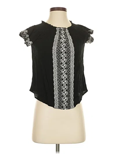 Pre-owned 525 America Short Sleeve Blouse In Black
