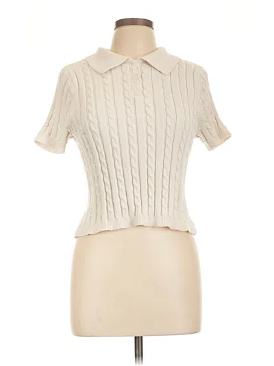 Pre-owned 525 America Short Sleeve Blouse In Ivory