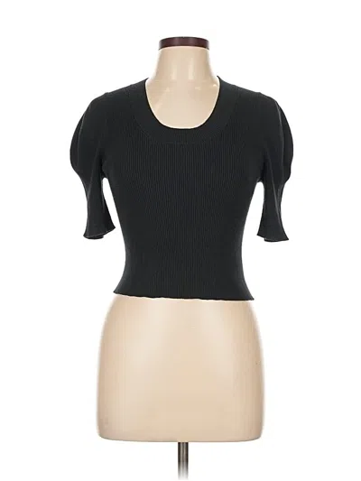 Pre-owned 525 America Short Sleeve Top Black Scoop Neck Tops