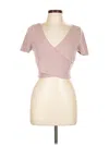 525 America Short Sleeve Top Pink Sweetheart Neckline Tops In Brown