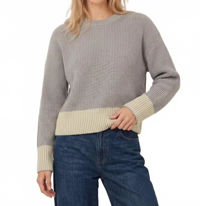 525 America Sienna Stripe Rib Sweater In Grey In Gray