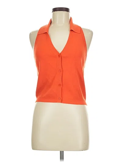 Pre-owned 525 America Sleeveless Button Down Shirt In Orange