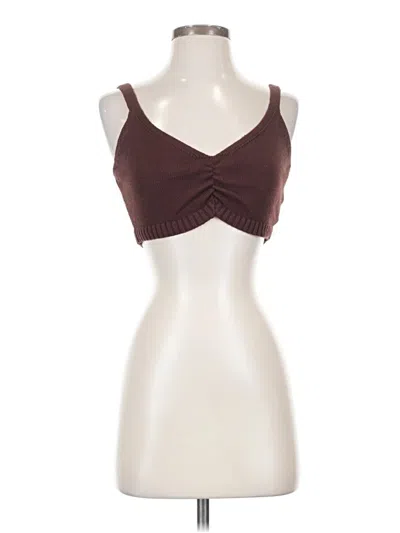 525 America Sleeveless Top Brown Sweetheart Neckline Tops