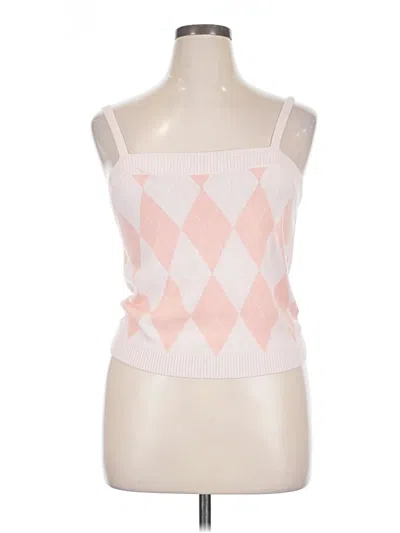 Pre-owned 525 America Sleeveless Top Pink Square Neckline Tops