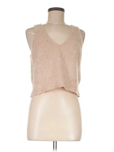 Pre-owned 525 America Sleeveless Top Tan V Neck Tops In Brown