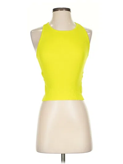 Pre-owned 525 America Sleeveless Top Yellow Halter Neckline Tops
