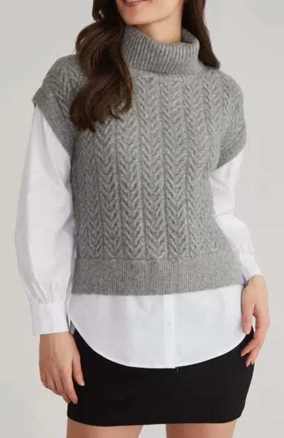 525 America Sofia Twofer Tunic In Smoke Grey