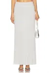 525 America Spencer Lurex Pleated Maxi Skirt In Glacier Grey In Gray