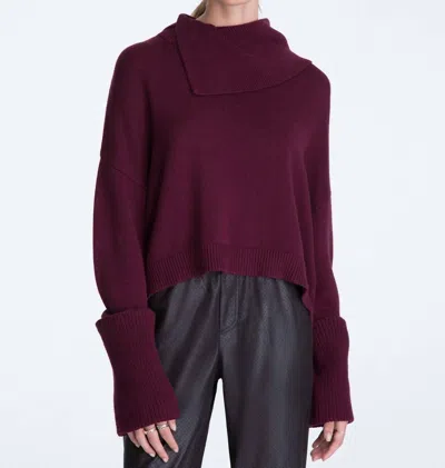 525 America Split Turtle Neck In Malbec In Purple