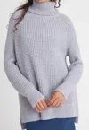 525 America Stella Shaker Iceberg Turtleneck Tunic In Iceberg Blue In Purple
