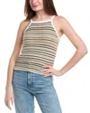 525 America Taylor Halter Top In Bleached White Combo In White