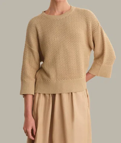 525 America Suki Pointelle Cotton Oversized Sweater In Chanterelle In Neutral