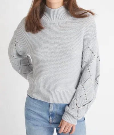 525 America Talia Diamond Stitch Pullover In Iceberg In Blue