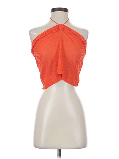 525 America Tank Top Orange Halter Neckline Tops