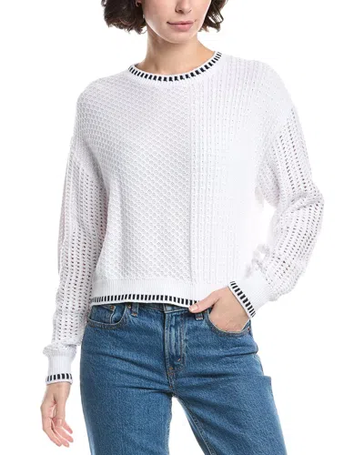 525 America Uma Contrast Tipping Sweater In White