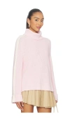 525 America Vida Chunky Turtleneck Shaker Pullover In Pink