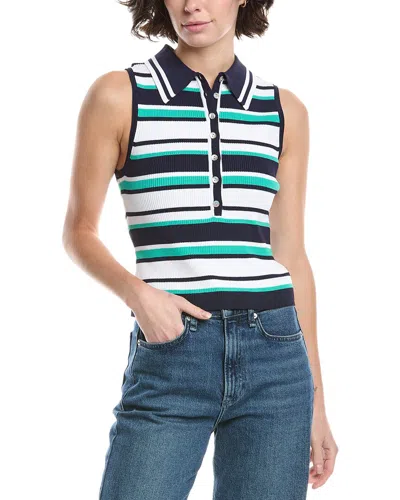 525 America Vivienne Johnny Collar Stripe Tank In Black