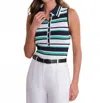 525 America Vivienne Johnny Collar Stripped Tank In Dark Blue Multi In Multi