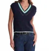 525 America Wendy Varsity Crochet Vest In Dark Blue Multi In Multi