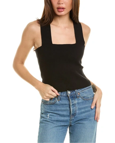 525 America Wide Strap Square Neck Tank In Black