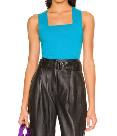 525 America Wide Strap Square Neck Tank Top In Bluetiful In Multi