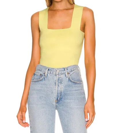 525 America Wide Strap Square Neck Tank Top In Margarita In Yellow