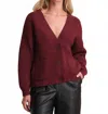 525 America Women's Celeste Button Down Cardigan In Oxblood In Burgundy