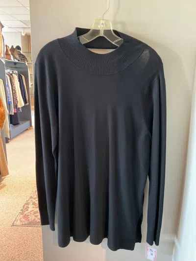 525 America Women's Mockneck Sweater In Black In Blue