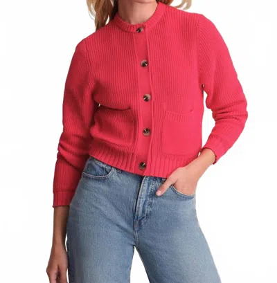 525 America Women's Palmer Cardigan In Cherry Red