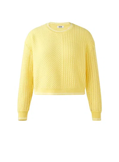 525 America Women's Stitch Mixed Crew Neck Pullover In Lemon Meringue In Yellow