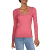 525 America Womens Ribbed Pull Over V-neck Sweater In Pink