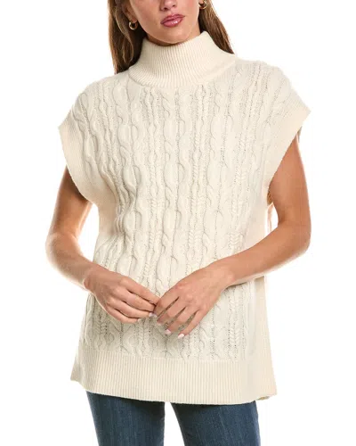 525 America Wool & Cashmere-blend Mock Neck Cable Vest In White