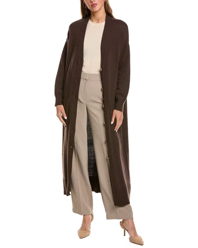 525 America Wool-blend Duster Cardigan In Brown