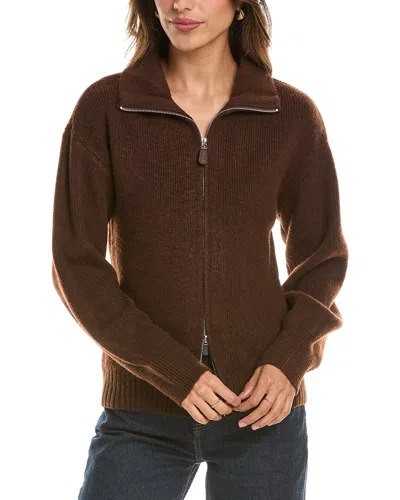 525 America Zip Cardigan In Brown