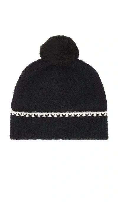 525 Arya Boucle Whip Stitch Beanie In Black Multi