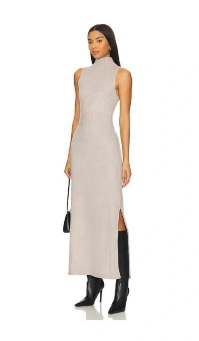 525 Aurora Funnel Neck Maxi Dress In Grey