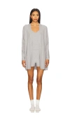 525 Azalea Ribbed Short Set In Gray