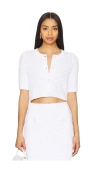 525 Brenda Cropped Cardigan In White