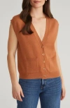 525 Button-up Sweater Vest In Brown