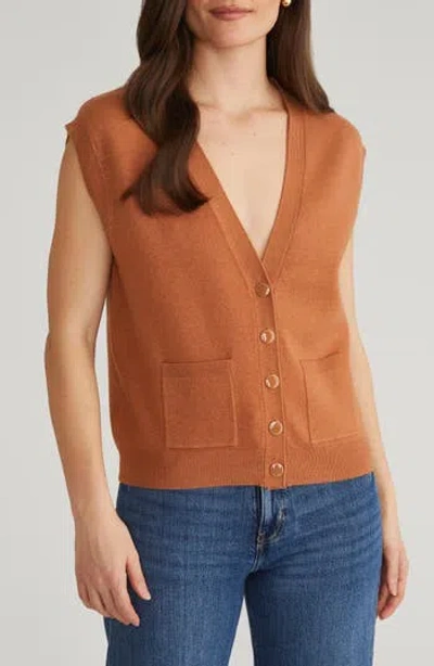 525 Button-up Sweater Vest In Brown