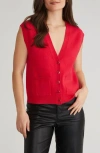 525 Button-up Sweater Vest In Red