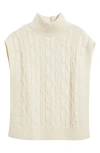 525 Cable Sleeveless Mock Neck Sweater In Neutral