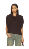 525 Cate Sleeveless Turtleneck Sweater In Brown