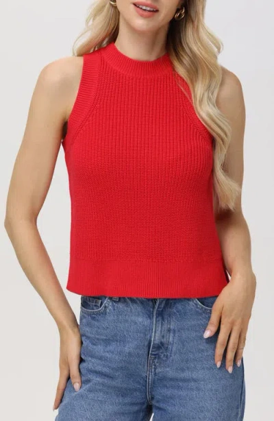 525 Demi Cotton Sweater Vest In Cherry Red