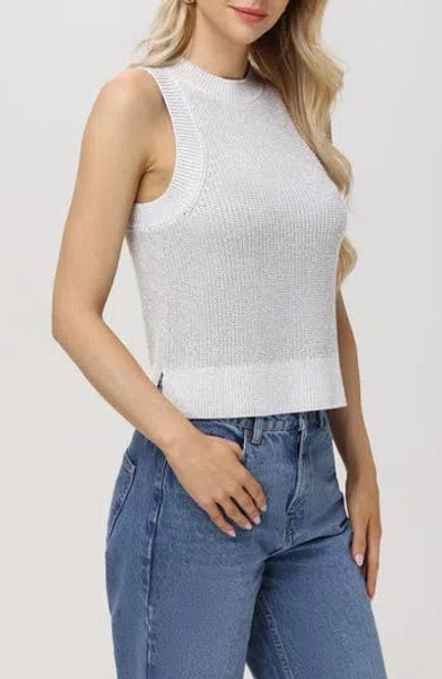 525 Demi Metallic Sleeveless Sweater In Glacier Grey