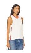 525 Cable Stitch Tipping Sweater Tank In Sea Salt Multi