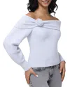 525 Elizabeth Rosetts Off-the-shoulder Sweater In Light Blue