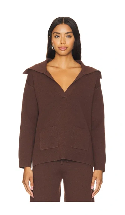 525 Emily Luxe Oversized Sailor Pullover In Shaved Chocolate