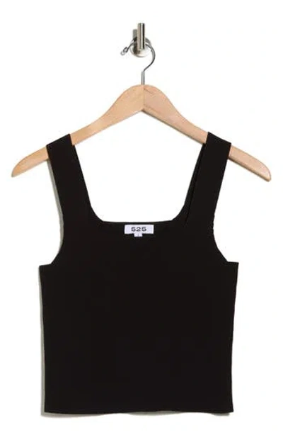 525 Eva Square Neck Crop Rib Tank In Black